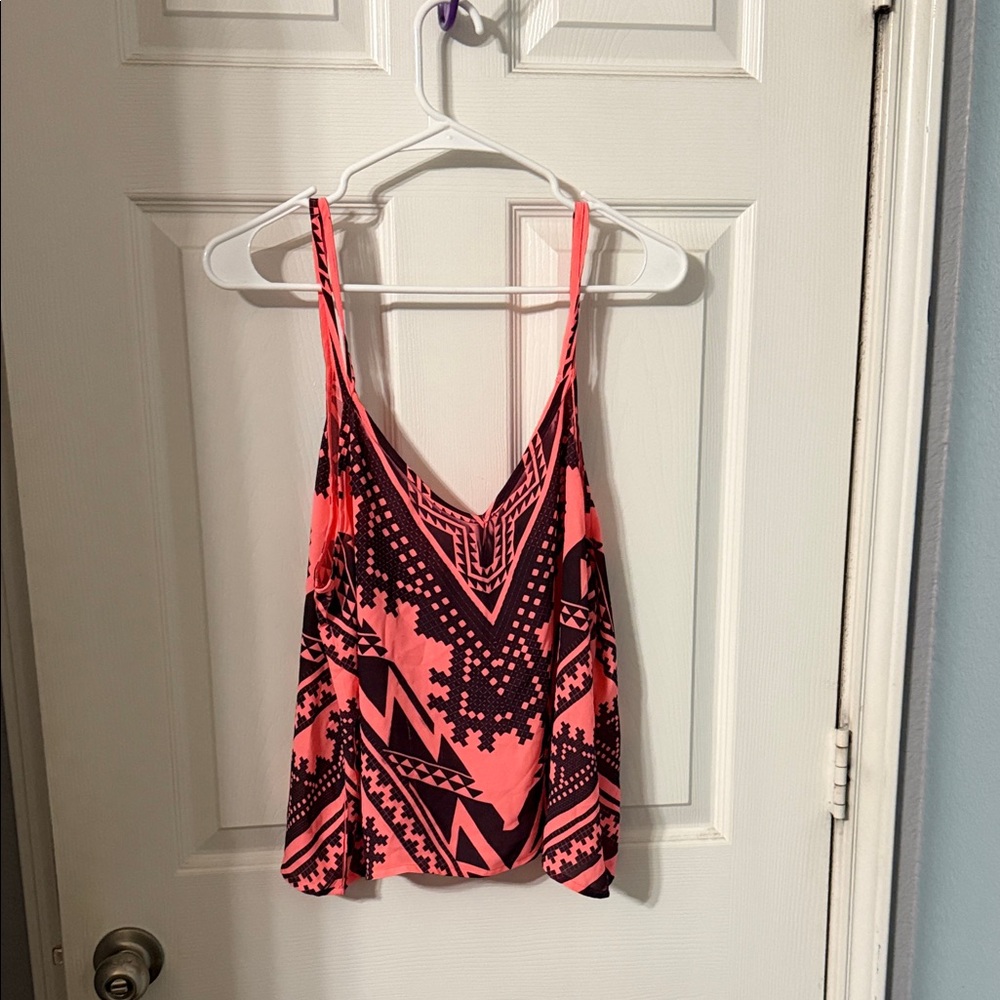 Geometric Pink and Black Women's Camisole
